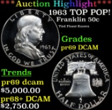 *Highlight* 1963 Proof Franklin Half Dollar TOP POP! 50c pr69 DCAM SEGS (fc)