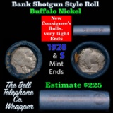 Buffalo Nickel Shotgun Roll in Old Bank Style 'Bell Telephone' Wrapper 1928 & s Mint Ends