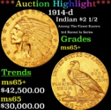 *Highlight* 1914-d Gold Indian Quarter Eagle $2 1/2 ms65+ SEGS (fc)
