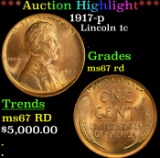 *Highlight* 1917-p Lincoln Cent 1c ms67 rd SEGS (fc)