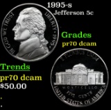 1995-s Proof Jefferson Nickel 5c pr70 dcam SEGS