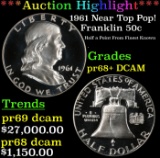 *Highlight* 1961 Proof Franklin Half Dollar Near Top Pop! 50c pr68+ DCAM SEGS (fc)