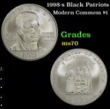 1998-s Black Patriots Modern Commem Dollar $1 ms70 SEGS