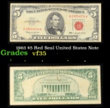 1963 $5 Red Seal United States Note Grades vf++