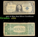 1957 $1 Blue Seal Silver Certificate Grades vf+