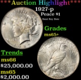 *Highlight* 1927-p Peace Dollar $1 ms65+ SEGS (fc)