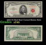 1963 $5 Red Seal United States Note Grades xf