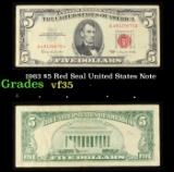 1963 $5 Red Seal United States Note Grades vf++