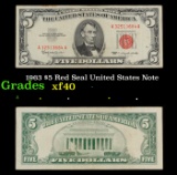 1963 $5 Red Seal United States Note Grades xf