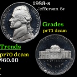 1988-s Proof Jefferson Nickel 5c pr70 dcam SEGS