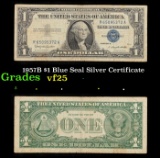 1957B $1 Blue Seal Silver Certificate Grades vf+
