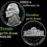 2003-s Proof Jefferson Nickel 5c pr70 dcam SEGS