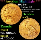 *Highlight* 1912-s Gold Indian Half Eagle $5 Select Unc USCG (fc)