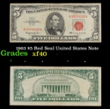 1963 $5 Red Seal United States Note Grades xf