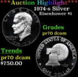 1974-s Silver Proof Eisenhower Dollar 1 pr70 dcam SEGS