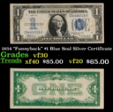 1934 $1 Blue Seal Silver Certificate Grades vf++