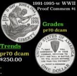 1991-1995-w WWII Proof Modern Commem Dollar $1 pr70 dcam SEGS