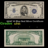 1934C $5 Blue Seal Silver Certificate Grades xf+