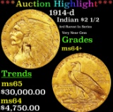 *Highlight* 1914-d Gold Indian Quarter Eagle $2 1/2 ms64+ SEGS (fc)