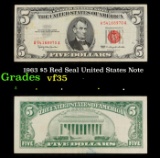 1963 $5 Red Seal United States Note Grades vf++
