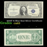 1935F $1 Blue Seal Silver Certificate Grades Select CU
