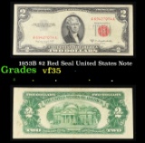 1953B $2 Red Seal United States Note Grades vf++