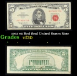 1963 $5 Red Seal United States Note Grades vf++