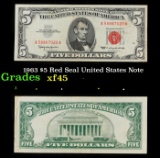 1963 $5 Red Seal United States Note Grades xf+
