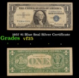 1957 $1 Blue Seal Silver Certificate Grades vf+