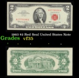 1963 $2 Red Seal United States Note Grades vf++