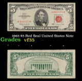 1963 $5 Red Seal United States Note Grades vf++