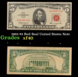 1963 $5 Red Seal United States Note Grades xf