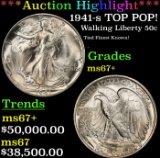 *Highlight* 1941-s Walking Liberty Half Dollar TOP POP! 50c ms67+ SEGS (fc)