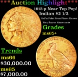 *Highlight* 1915-p Gold Indian Quarter Eagle Near Top Pop! $2 1/2 GEM+ Unc USCG (fc)