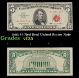 1963 $5 Red Seal United States Note Grades vf++