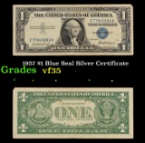 1957 $1 Blue Seal Silver Certificate Grades vf++