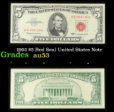 1963 $5 Red Seal United States Note Grades Select AU