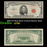 1963 $5 Red Seal United States Note Grades xf