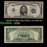 1934D $5 Blue Seal Silver Certificate Grades vf++