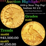 *Highlight* 1929-p Gold Indian Quarter Eagle Near Top Pop! $2 1/2 ms66 SEGS (fc)