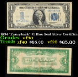 1934 $1 Blue Seal Silver Certificate Grades vf++