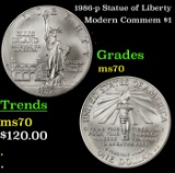 1986-p Statue of Liberty Modern Commem Dollar $1 ms70 SEGS