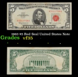 1963 $5 Red Seal United States Note Grades vf++