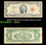 1963 $2 Red Seal United States Note Grades vf+