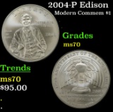 2004-P Edison Modern Commem Dollar $1 ms70 SEGS