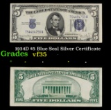 1934D $5 Blue Seal Silver Certificate Grades vf++