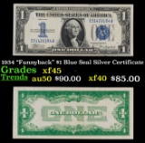1934 $1 Blue Seal Silver Certificate Grades xf+