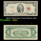1963 $2 Red Seal United States Note Grades vf++