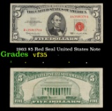1963 $5 Red Seal United States Note Grades vf++