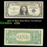 1957 $1 Blue Seal Silver Certificate Grades vf++